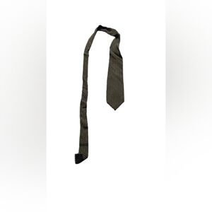 Vintage Giorgio Armani Mens Patterned Black And White Silk Tie